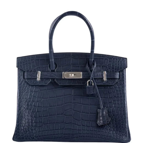 Hermès Replica Birkin 30 Blue Marine Matte Alligator | ExoticCreations.org