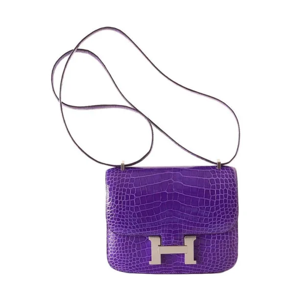 Hermès Replica Collection 2025 Constance 18 Alligator Ultra Violet PHW