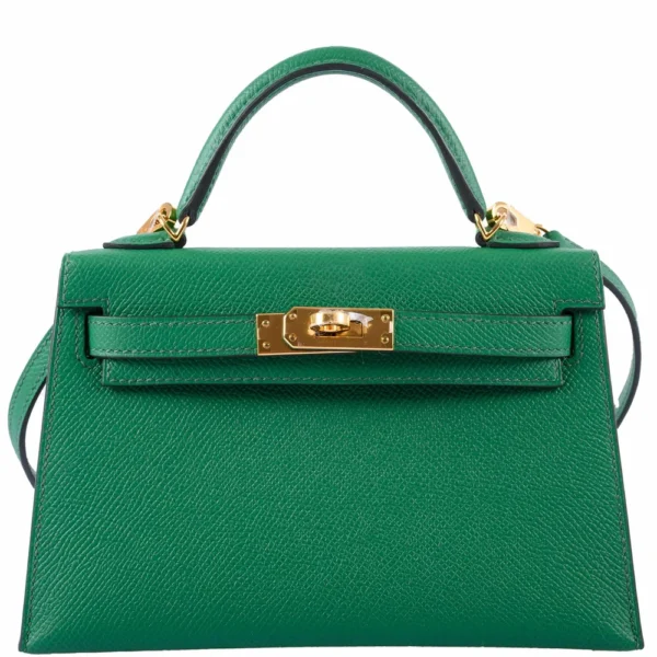 Hermès Replica Collection 2033 Mini Kelly 20 II Cactus Epsom GHW - Exotic Creations Front