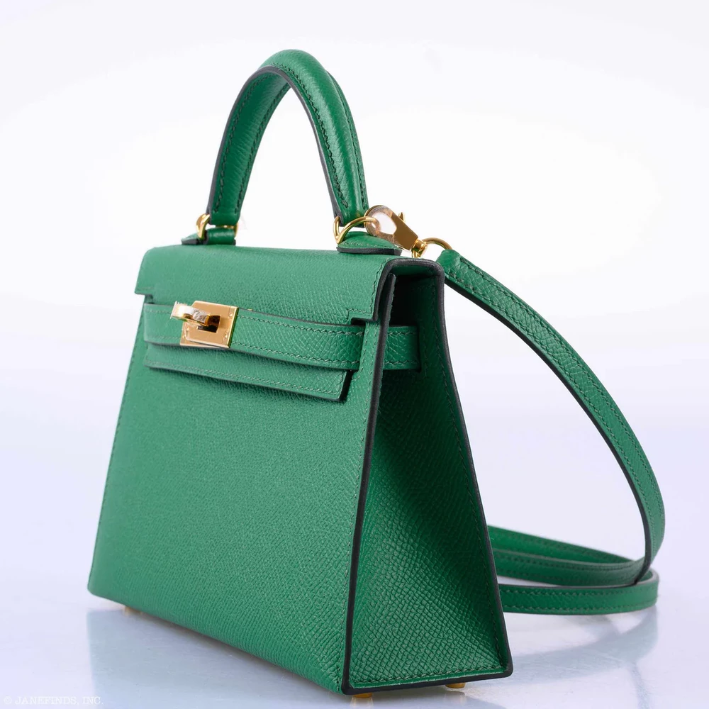 Hermès Replica Collection 2033 Mini Kelly 20 II Cactus Epsom GHW - Exotic Creations Side2