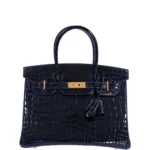 Hermès Replica Collection 2025 Birkin 30 Bleu Marine Shiny Niloticus Crocodile GHW - Exotic Creations
