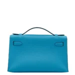 Hermès Replica Collection 2034 Kelly Pochette Celeste Swift GHW - Exotic Creations Back