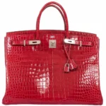 Hermès Replica Collection 2025 Birkin 40 Red Braise Porosus Crocodile PHW - Exotic Creations