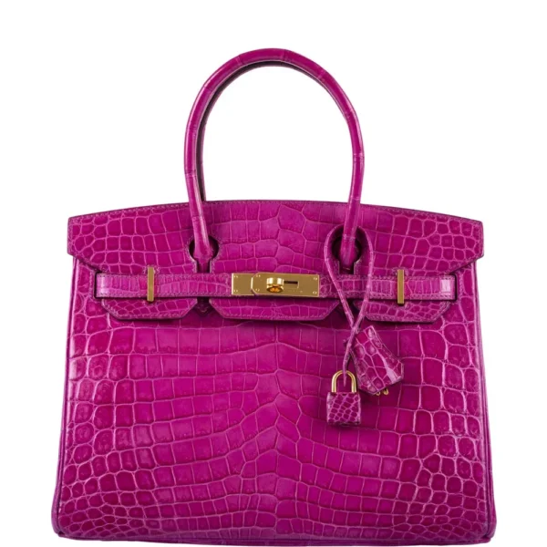 Hermès Replica Collection 2025 Birkin 30 Rose Scheherazade Shiny Niloticus Crocodile GHW - Exotic Creations