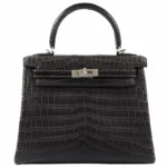 Hermès Replica Collection 2025 HSS Kelly 25 Matte Graphite Niloticus Crocodile Brushed PHW - Exotic Creations