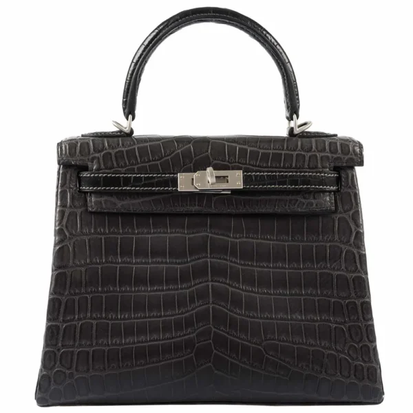 Hermès Replica Collection 2025 HSS Kelly 25 Matte Graphite Niloticus Crocodile Brushed PHW - Exotic Creations