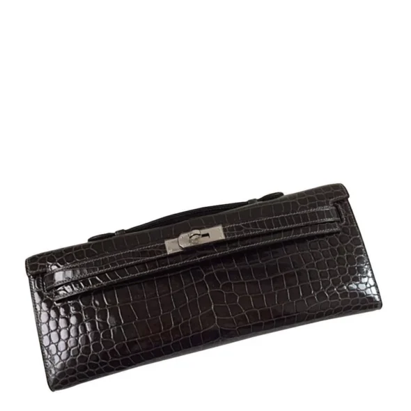 Hermès Replica Collection 2025 Kelly Cut Crocodile Graphite PHW - Exotic Creations