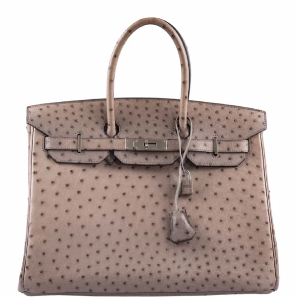 Hermès Replica Collection 2025 Birkin 35 Gris Tourterelle Ostrich PHW - Exotic Creations