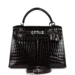 Hermès Replica Collection 2025 Kelly 28 Cocoan Shiny Niloticus Crocodile PHW - Exotic Creations