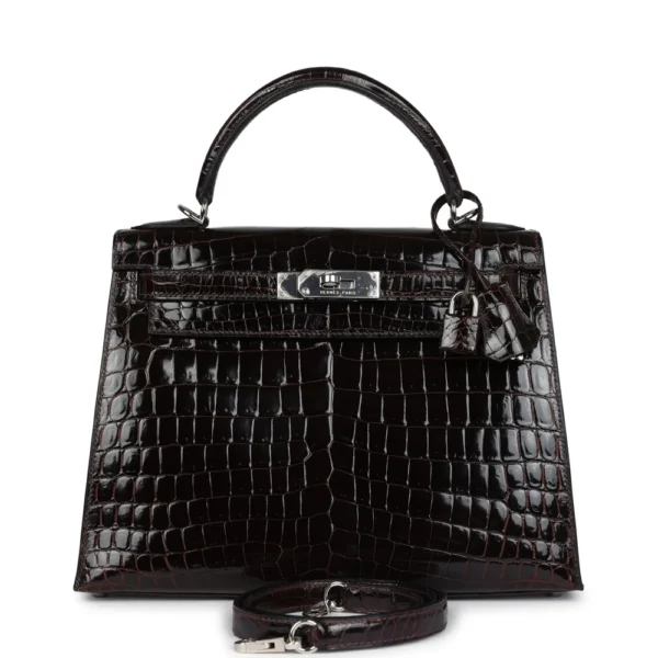 Hermès Replica Collection 2025 Kelly 28 Cocoan Shiny Niloticus Crocodile PHW - Exotic Creations