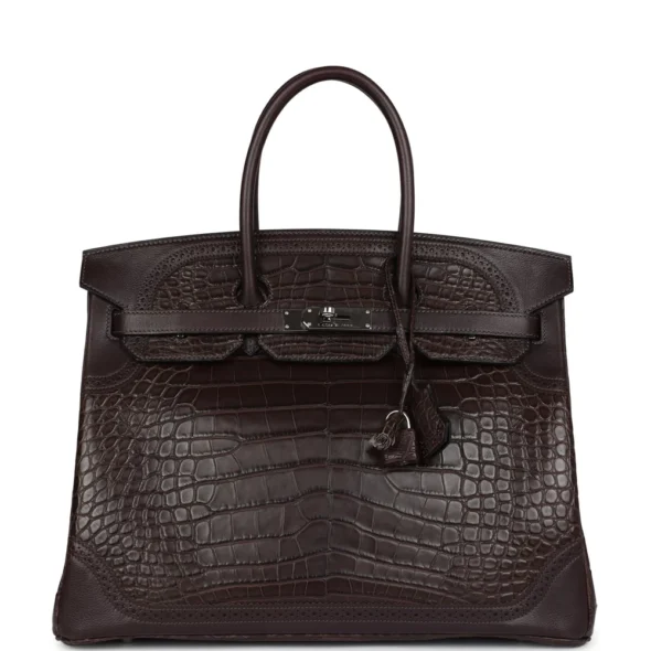 Hermès Replica Ghillies Birkin 35 Ebene Matte Alligator Swift PHW