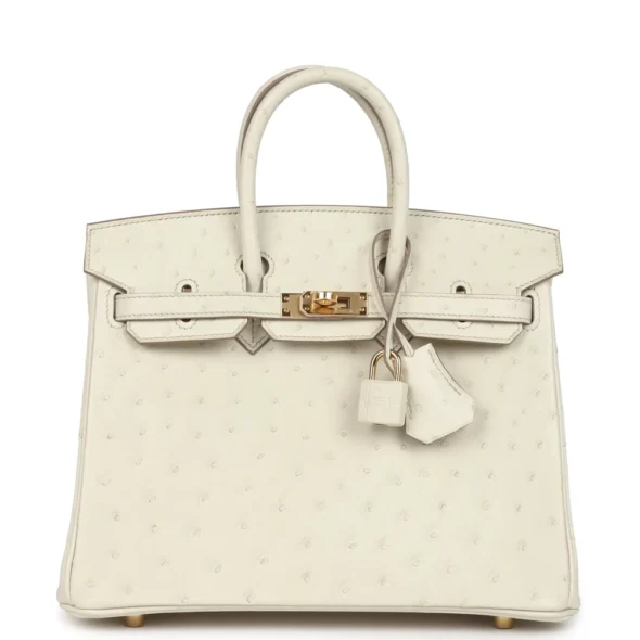 Hermès Replica HW Quality Birkin 25 Beton Ostrich GHW - Exotic Creations