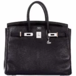 Hermès Replica HW Quality Birkin 25 Black Salvator Lizard Jacob & Co. White Gold & Diamond HW - Exotic Creations