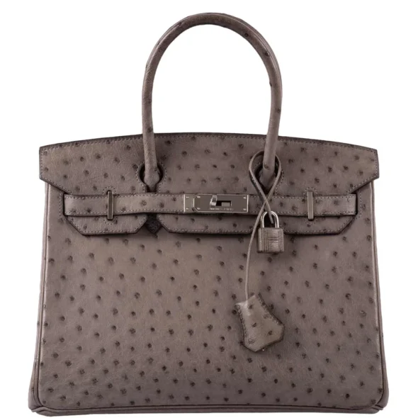 Hermès Replica HW Quality Birkin 30 Gris Tourterelle Ostrich PHW - Exotic Creations