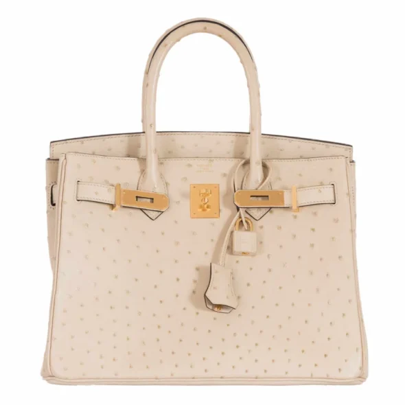 Hermès Replica HW Quality Birkin 30 Parchemin Ostrich GHW - Exotic Creations