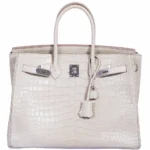 Hermès Replica HW Quality Birkin 35 Matte Beton Porosus Crocodile PHW - Exotic Creations