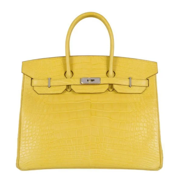 Hermès Replica HW Quality Birkin 35 Mimosa Matte Alligator Palladium - Exotic Creations