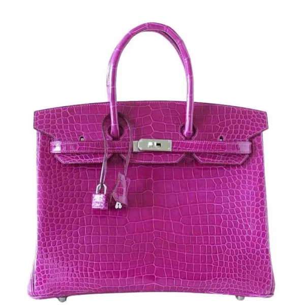 Hermès Replica HW Quality Birkin 35 Rose Scheherazade Crocodile PHW - Exotic Creations
