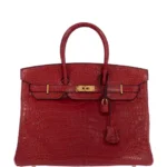 Hermès Replica HW Quality Birkin 35 Rouge H Matte Porosus Crocodile Matte GHW - Exotic Creations