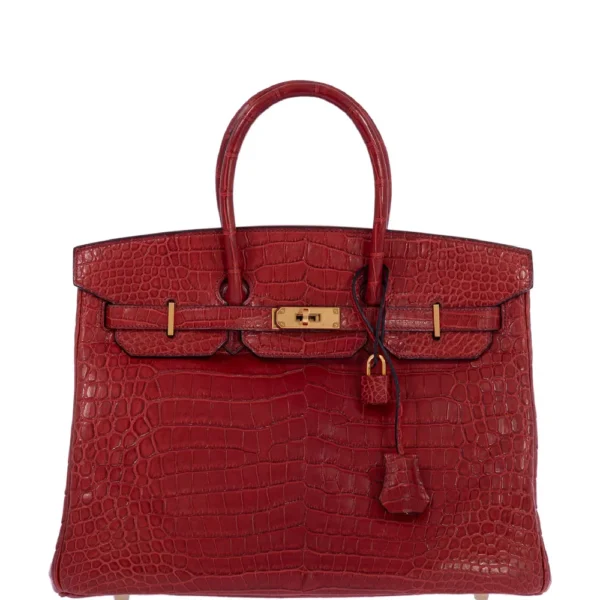 Hermès Replica HW Quality Birkin 35 Rouge H Matte Porosus Crocodile Matte GHW - Exotic Creations