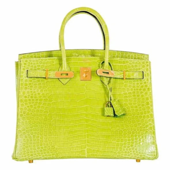 Hermès Replica HW Quality Birkin 35 Vert Anis Green Crocodile GHW - Exotic Creations