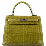 Hermès Replica HW Quality Kelly 25 Vert Anis Shiny Niloticus Crocodile PHW - Exotic Creations