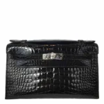 Hermès Replica HW Quality Kelly Mini Pochette Black Crocodile PHW - Exotic Creations