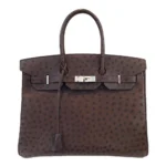 Hermès Replica HW Quality Birkin 35 Marron Fonce Ostrich PHW - Exotic Creations