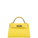 Hermès Replica HW Quality Mini Kelly 20 II Jaune Citron Ostrich PHW - Exotic Creations