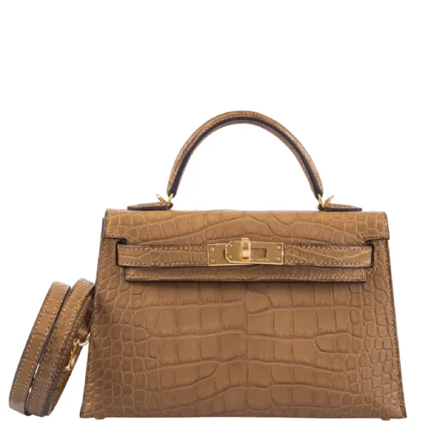 Hermès Replica Mini Kelly 20 II Kraft Matte Alligator GHW | Exotic Creations