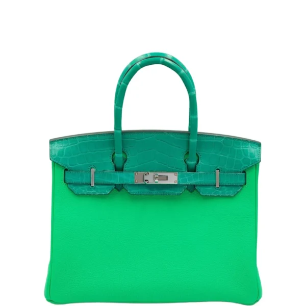 Hermès Replica HW Quality Touch Birkin 30 Vert Jade Matte Niloticus Crocodile & Vert Comics Togo PHW - Exotic Creations