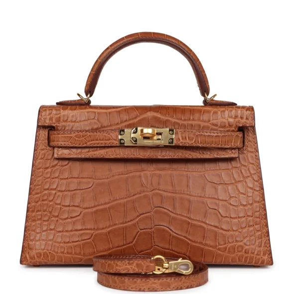 Hermès Replica Kelly 20 Gold Matte Alligator GHW | Exotic Creations