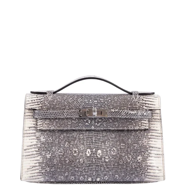 Hermès Replica Kelly Pochette Rare Ombre Lizard PHW - Exotic Creations
