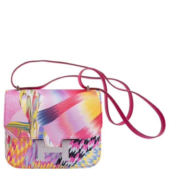 Hermès Replica Mini Constance 18 Multicolor Marble Silk PHW - Exotic Creations