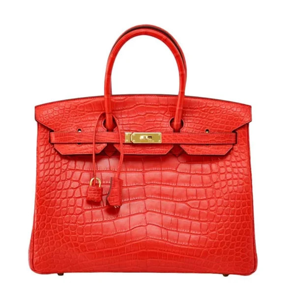 High-End Hermès-Inspired Birkin 35 Geranium GHW | Exotic Creations