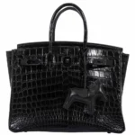 High-End-Hermès-Inspired Birkin 35 So Black Niloticus Crocodile Black HW - Exotic Creations