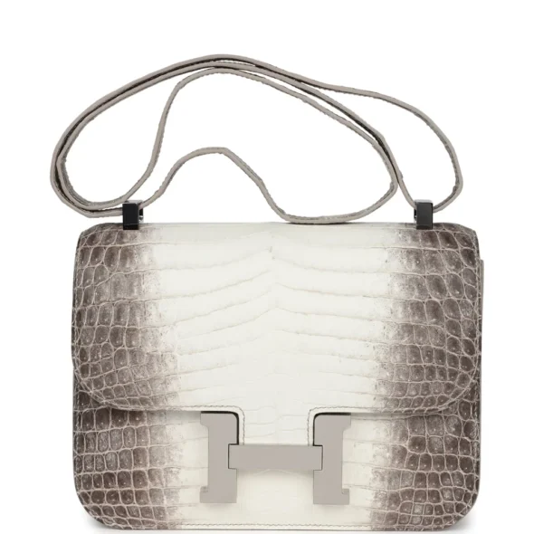High-End-Hermès-Inspired Constance 24 Himalaya Matte Niloticus Crocodile PHW - Exotic Creations