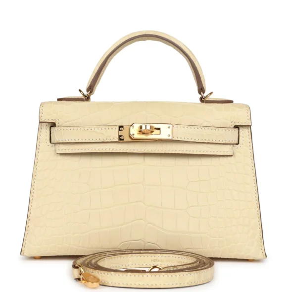 High-End Hermès-Inspired Kelly 20 Vanille GHW | Exotic Creations