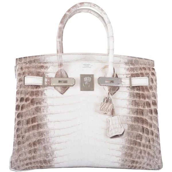 Luxury Hermès-Inspired Handbags Birkin 25 Himalayan White Niloticus Crocodile PHW - Exotic Creations