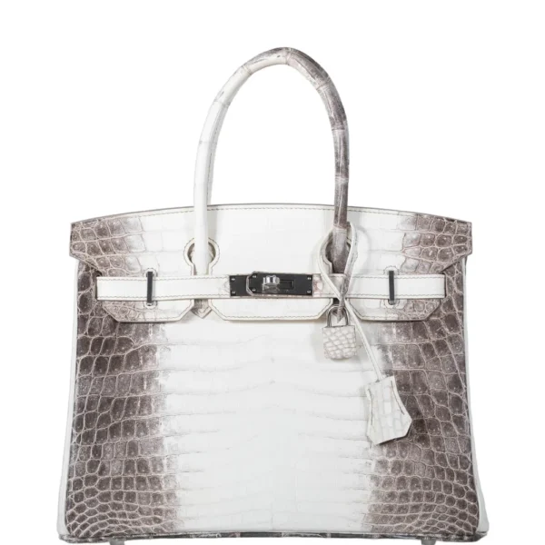 Luxury Hermès-Inspired Handbags Birkin 30 White Hima Niloticus Crocodile PHW - Exotic Creations