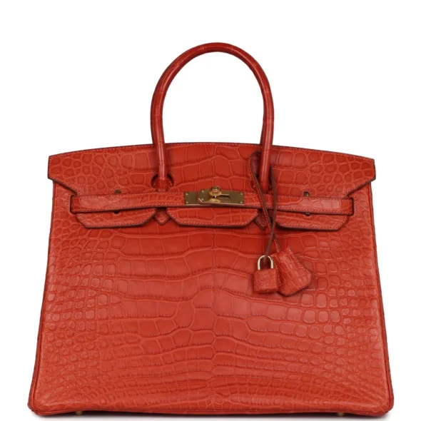 Luxury Hermès-Inspired Birkin 35 Sanguine Alligator