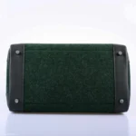 Luxury Hermès-Inspired Handbags Birkin 35 Vert Fonce Feutre Wool & Vert Anglais Swift PHW - Exotic Creations Bottom