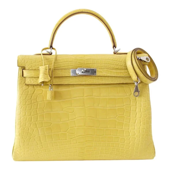 Luxury Hermès-Inspired Handbags Kelly 35 Mimosa Matte Alligator PHW