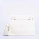 Luxury Hermès-Inspired Handbags Kelly Danse II White Evercolor PHW - Exotic Creations Back