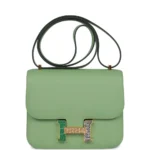 Mirror Quality Hermès Constance 18 Vert Criquet Epsom Marquette HW - Exotic Creations Front
