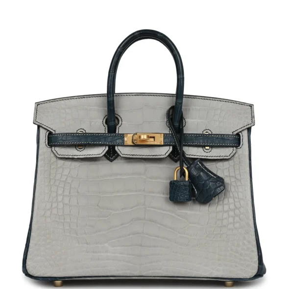 Hermès HSS Birkin 25 Gris Perle Vert Matte Alligator