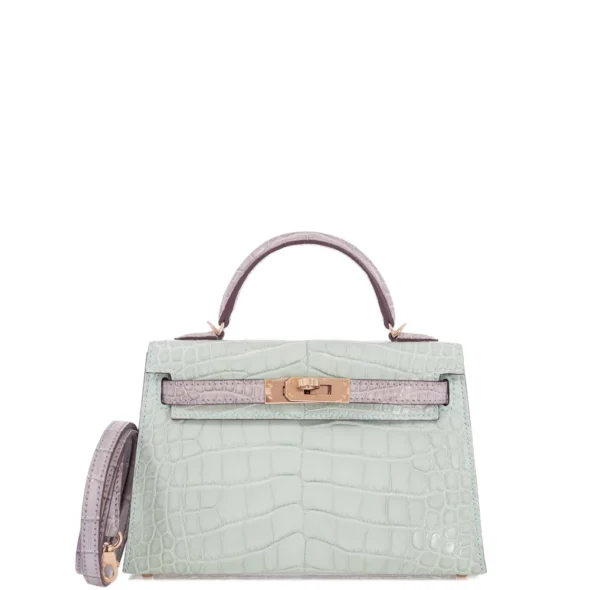 Hermès HSS Mini Kelly 20 II Vert D’eau Gris Perle | ExoticCreations