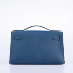 Mirror Quality Hermès Kelly Pochette Navy Swift GHW - Exotic Creations Back