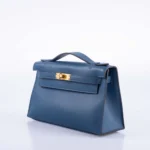 Mirror Quality Hermès Kelly Pochette Navy Swift GHW - Exotic Creations side2