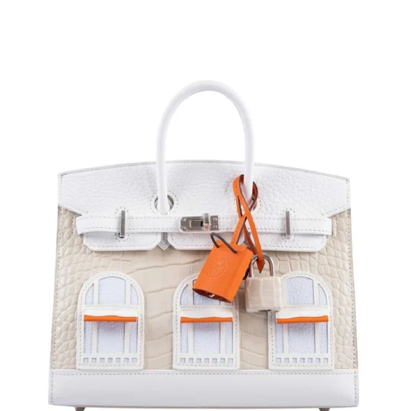 Mirror Quality Hermès Replicas Birkin 20 Faubourg Beton Matte Alligator, White Togo, Swift, Sombrero Craie Swift & Orange H Swift, Blue Brume Chévre PHW - Exotic Creations